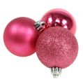 Floristik24 Christmas ball plastic pink Ø5cm 9pcs