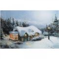 Floristik24 LED picture Christmas winter landscape with house LED mural 58x38cm