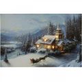 Floristik24 LED picture Christmas winter landscape with church LED mural 58x38cm