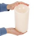 Large LED candle for battery operation with timer, warm white, outdoor, 25cm | Floristik24.ie