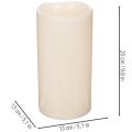 Large LED candle for battery operation with timer, warm white, outdoor, 25cm | Floristik24.ie