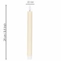 LED taper candle in white with warm white light, 24cm, with timer, 2 pieces | Floristik24.ie