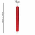 LED taper candle, red with warm white light, 24cm, 2 pieces | Floristik24.ie