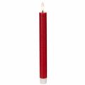 LED taper candle, red with warm white light, 24cm, 2 pieces | Floristik24.ie