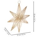 LED Decorative Star made of wire for hanging, 20 LEDs, warm white, indoor, 22cm | Floristik24.ie