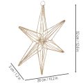 Decorative LED star made of wire for hanging, for indoor use, 32cm | Floristik24.ie