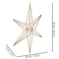 Decorative LED star made of wire, hanging decoration for indoors, 40 LEDs, warm white, 42 cm | Floristik24.ie