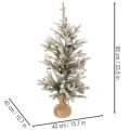 Artificial Christmas tree with snow in a jute bag, 40 LEDs, for indoor use, 85cm | Floristik24.ie