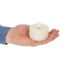 LED tea light, warm white, flickering effect and timer, real wax, battery operated, 7cm, 2 pieces | Floristik24.ie