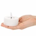 LED XL Tealight White Real Wax with Timer Warm White 6cm 2pcs | Floristik24.ie