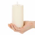 LED pillar candle made of real wax in white with timer function, warm white, 15cm | Floristik24.ie