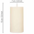LED pillar candle made of real wax in white with timer function, warm white, 15cm | Floristik24.ie