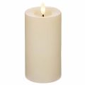 LED pillar candle made of real wax in white with timer function, warm white, 15cm | Floristik24.ie