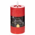 LED pillar candle in red with