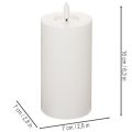 LED pillar candle, flickering, with timer, Ø7cm, 16cm | Floristik24.ie