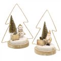 Table decoration Christmas LED fir For battery H21cm, set of 2