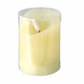 Floristik24 LED real wax candle ivory, warm white flame effect timer battery operated Ø7.5 H10cm