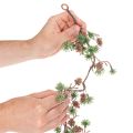 Artificial larch garland with cones and needle branches, 120cm | Floristik24.ie