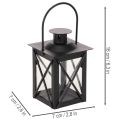 Black lantern with handle for tea light, 16cm, 2 pieces | Floristik24.ie