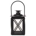 Black lantern with handle for tea light, 16cm, 2 pieces | Floristik24.ie