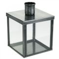Floristik24 Decorative candle holder for silver candle, anthracite H11cm