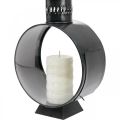 Floristik24 Round decorative lantern, rustic candle decoration, metal wind light Ø20cm H30cm