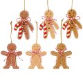 Floristik24 Gingerbread man decoration for hanging wood fiber assorted 8cm 12pcs