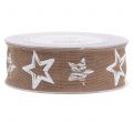 Floristik24 Decorative ribbon made of jute with star motif brown 40mm 15m