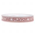 Floristik24 Jute ribbon with star motif pink 15mm 15m