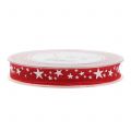 Floristik24 Jute ribbon with star motif red 15mm 15m