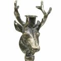 Floristik24 Candlestick deer head silver antique Ø13cm H40cm
