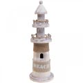 Floristik24 Wooden Lighthouse Maritime Wood Deco White H25cm