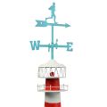 Floristik24 Lighthouse red white with weather vane 90cm