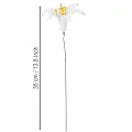 Artificial lily flower, white, on wire, medium size, 35cm, 5 pieces | Floristik24.ie