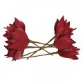 Floristik24 Artificial magnolia red artificial flower foam flower decoration Ø10cm 6pcs