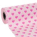 Floristik24 Cuff paper with heart motif, pink, 25cm, 100m