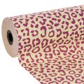 Floristik24 Cuff paper, leopard print, purple, 25cm, 100m