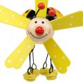 Floristik24 Wind Chime Ladybug Wood Yellow 12cm