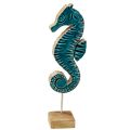 Floristik24 Maritime decoration seahorse on stand mango wood turquoise 19.5cm
