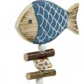 Floristik24 Maritime decorative plugs, fish and shells on the stick, marine decorations, wooden fish 6pcs