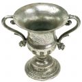 Floristik24 Metal cup, antique look, silver Ø12.5cm H16.5cm