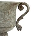 Floristik24 Metal decorative trophy with handle brown white Ø13.5cm H19.5cm