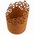 Floristik24 Metal decorative rust lantern metal pot Ø16cm H23cm