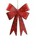 Floristik24 Metal Deco Wall Hanger Bow Red Dots White 19×16×2.5cm