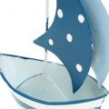 Floristik24 Decorative sailing boat made of metal blue, white 9,5cm x 13cm 2pcs