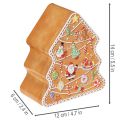 Christmas tin, cookie tin, Christmas tree and house, gingerbread look, 14cm, 2 pieces | Floristik24.ie