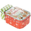 Metal cookie tin with