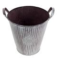Floristik24 Metal bucket with purple pattern Ø22.5cm H22cm