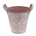 Floristik24 Metal bucket with flowers pink Ø15.5cm H15cm