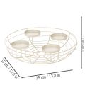 Round Advent wreath candle holder for four tea lights or candles, 35cm | Floristik24.ie